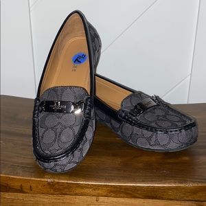 Coach Olive Outline Sig C Black Smoke Loafer 7.5